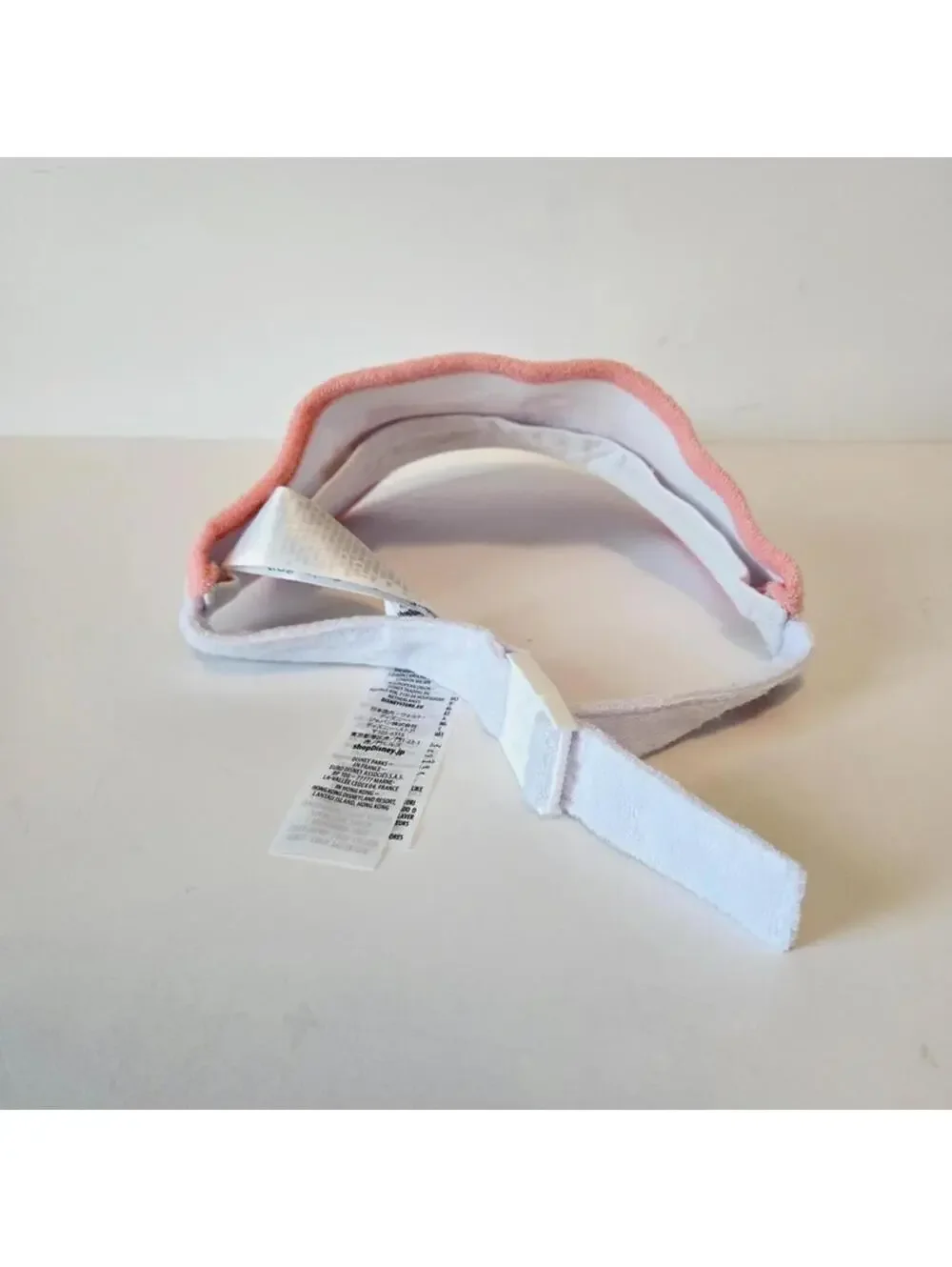 Walt Disney World Park White and Pink Terry Cloth Visor
